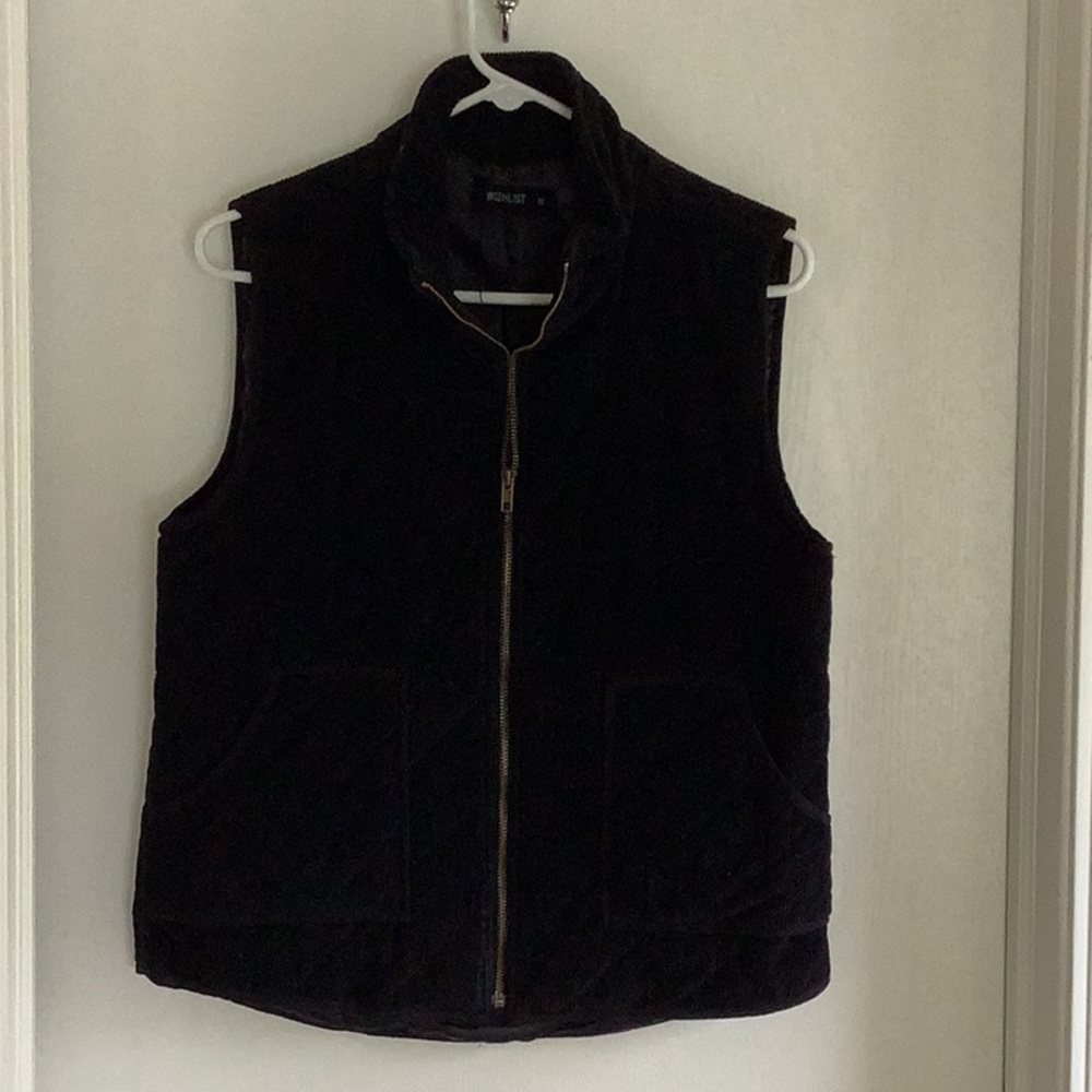 Women’s quilted corduroy black vest M